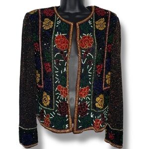 Vintage Papéll Boutique Evening floral beaded jacket